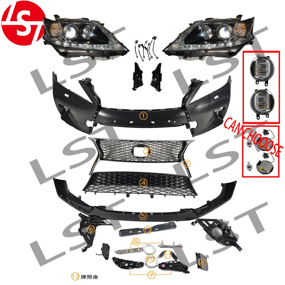 Lst Nhà Máy Thể Thao Lưới Tản Nhiệt Bộ Dụng Cụ Cơ Thể Cho Lexus 2013 2015 Rx Rx270 Rx350 Rx3450 Bumper Dưới Môi Phụ Tùng