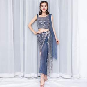 DD005 Belly Dance Practice Dress Colorful Beads Embroidery <strong>Sexy</strong> Off-the-shoulder <strong>Fairy</strong> <strong>Costume</strong> - Product Image 2