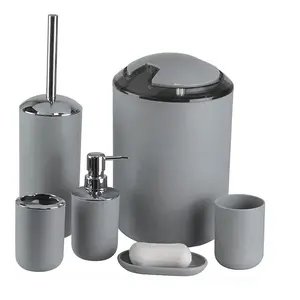 Badezimmersets set di accessori per il bagno con doccia in ceramica nera in plastica di lusso ecologica per il bagno