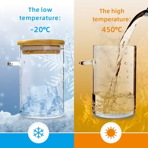 Pot de conservation hermétique en verre borosilicate avec couvercle en bois et cuillère, récipient alimentaire résistant à la chaleur pour grains de café et thé - Product Image 3