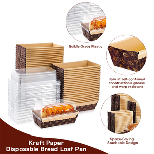 Thân Thiện Với Môi Kraft Bánh Mì Loaf Pan Rò Rỉ Bằng Chứng Lò Vi Sóng An Toàn Dùng Một Lần Hình Chữ Nhật Các Tông Giấy Nướng Chảo Có Nắp Đậy - Product Image 2