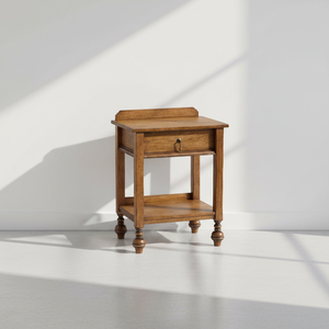 Mesita de Noche Moderna de Lujo MYHOME, Cerrada, de Madera de Roble Macizo, con 1 Cajón, <span class=keywords><strong>Mueble</strong></span> para Dormitorio - Product Image 3