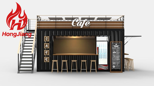 Conteneur d'expédition à faible coût préfabriqué pliable magasins magasins Flat Pack Garage café détachable conteneur maison - Product Image 5