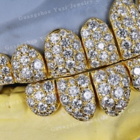 Grillz dentaire Hip Hop personnalisé en or massif 14K avec Moissanite VVS de laboratoire taille brillant, certifié par un tiers, unisexe