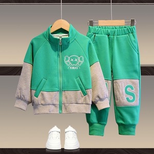 Ensemble de tenue d'hiver pour bébé garçon, en pur coton, anti-plis, sweat-shirt et pantalon de survêtement peints à la main, deux pièces, nouveau style coréen 2026 - Product Image 2