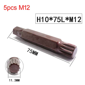 <span class=keywords><strong>Puntas</strong></span> de <span class=keywords><strong>Destornillador</strong></span> Torx de Acero S2 de China, Longitud de 75 mm, <span class=keywords><strong>3</strong></span> Pulgadas, 12 <span class=keywords><strong>Puntas</strong></span>, Eje Hexagonal de 10 mm, Punta de Impacto en Forma de <span class=keywords><strong>Estrella</strong></span>, M5 M6 M8 M10 M12 - Product Image 6