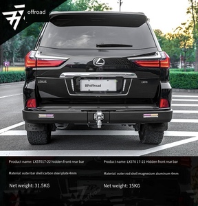 Chuyên nghiệp off-road sửa đổi Carbon thép <span class=keywords><strong>Lexus</strong></span> <span class=keywords><strong>LX570</strong></span> 17-22 phiên bản Hidden cạnh phía sau <span class=keywords><strong>Bumper</strong></span> bảo vệ cản sau - Product Image 4