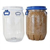 Bidon d'eau en HDPE de 50 litres (recyclable, blanc transparent, étanche et non toxique, résistant aux chocs)