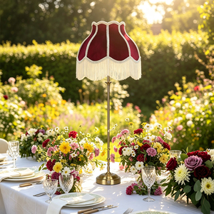 Tall Cordless Fabric LED Table Lamp Remote Rechargeable Battery <strong>Gold</strong> Shade Custom <strong>Lampshade</strong> for Wedding Events Hotel Decorations - Product Image 2