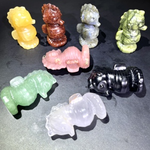 Vente en gros de sculptures artisanales en quartz clair et <span class=keywords><strong>aventurine</strong></span> verte en forme de cheval de mer, cristaux mélangés pour la décoration intérieure - Product Image 1