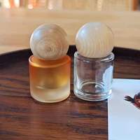 Nouveautés - Flacon de parfum rond en bois avec bouchon - 15 ml - 30 ml - Flacons de parfum cylindriques en verre