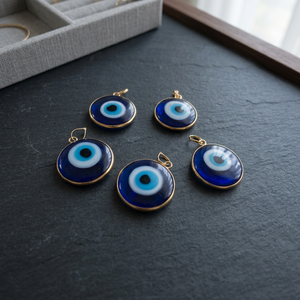 Custom Made Conifer Evil Eye Crystal & Lampwork Glass Pendants in Multi Color Aigs Certificate for Jewelry Designers <b>Bead</b> Stores - Product Image 2