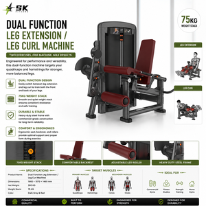 Máquina <span class=keywords><strong>de</strong></span> Gimnasio Comercial SK <span class=keywords><strong>de</strong></span> Doble Función para Extensión y Flexión <span class=keywords><strong>de</strong></span> Piernas, para Cuádriceps y Isquiotibiales, con Certificación CE - Product Image 2