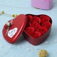 Cadeau pour la Journée des enseignants, petite boîte à bonbons en forme de cœur, boîte à bonbons pour l'inauguration d'une maison, souvenir en forme de rose, cadeau pour la Saint-Valentin, boîte à fleurs en savon