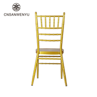 Chaises Chiavari Dorées Empilables Commerciales pour Banquets, Réceptions de Mariage et Événements de Gala, en Acier Brossé Doré
