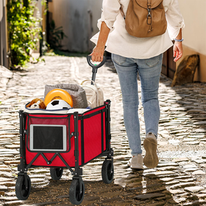 Heavy-Duty All-Terrain Folding Wagon Camping <strong>Garden</strong> <strong>Carts</strong> With Adjustable Handle for Outdoor - Product Image 2