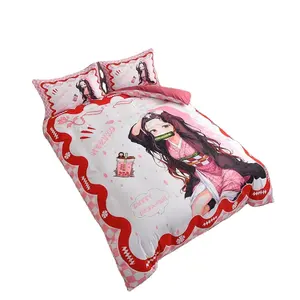 Bettwäsche-Set Cartoon 3-teilige Bettwäsche Niedliche Twin Bettwäsche-Set Bettdecken-Sets Kissen bezug mit Cartoon gedruckt für Jungen Mädchen