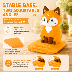 Accesorios de Oficina, Soporte para Teléfono con Diseño de Zorro, Decoración de Escritorio, Accesorios para el Hogar y la Oficina, Soporte Kawaii para Teléfono Móvil con Forma de Animal - Product Image 5