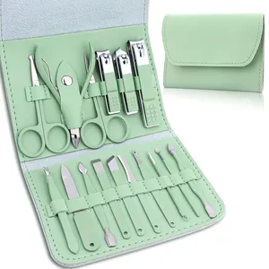 Kit de manicure e pedicure para unhas, conjunto de 16 peças de aço inoxidável para mulheres, mais vendido no atacado