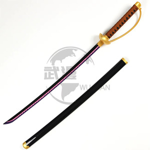 Katana en bois de 103 cm, modèle Gol D. Roger <span class=keywords><strong>Ace</strong></span>, non affûté, avec fourreau, pour cosplay et exposition - Product Image 1