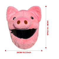 Housse de casque en peluche cochon rose super mignonne, en fausse fourrure de lapin, accessoire de moto amusant pour hommes et femmes