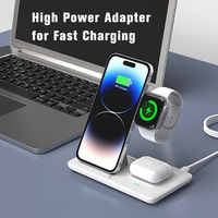 Chargeur sans fil pliable multifonctionnel 3 en 1 pour téléphone, montre et écouteurs avec support magnétique 15W
