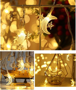 13ft ramadan Sao Mặt Trăng chuỗi đèn 20 LED Cổ Tích đèn Pin hoạt động với 2 chế độ trong nhà Twinkle EID trang trí - Product Image 5