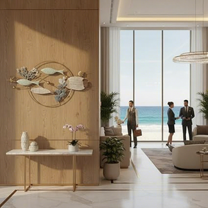 Arte Metálico de Pared con Diseño de Peces, Marco Circular Dorado, Decoración Hecha a Mano para Interiores del Hogar - Product Image 2