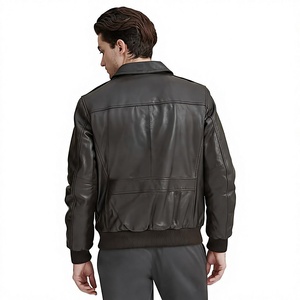 Chaqueta de Motero de Cuero Genuino con Cuello Alto y Logotipo Personalizado para Hombre, Venta al por Mayor, OEM, Marca Privada, Piel de Oveja Auténtica, Estilo Urbano, Invierno - Product Image 2