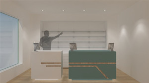 Bancone Reception Personalizzato per Cliniche e Farmacie, Design Moderno in Legno per Negozi al Dettaglio - Product Image 5