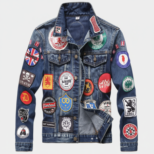 Chaqueta Bomber de Mezclilla Azul Desgastada Vintage de Alta Calidad Personalizada para Hombre, Temporada de Otoño, Secado Rápido, Transpirable, de Algodón - Product Image 1