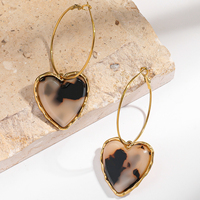 Vente directe d'usine, bijoux de luxe haut de gamme pour femmes, boucles d'oreilles en acier inoxydable, forme de cœur, cadeau pour couple