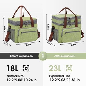 Sac <span class=keywords><strong>isotherme</strong></span> extensible à double compartiment, étanche, pour le camping, les voyages et la plage - Product Image 4