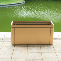 Pots et jardinières rectangulaires en acier de grande taille pour l'extérieur, revêtement poudré, écologiques, pour les centres commerciaux et les jardins
