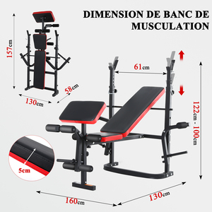 <span class=keywords><strong>Banc</strong></span> de musculation pliable et réglable avec presse à jambes, <span class=keywords><strong>banc</strong></span> d'entraînement inclinable à 5 niveaux pour la musculation à domicile - Product Image 2