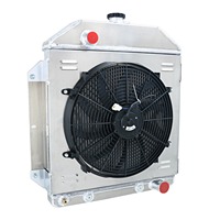 Radiateur en aluminium AA5052 à 4 rangées + ventilateur avec cache pour voitures Ford Country Squire, moteur Chevy 1949-1953