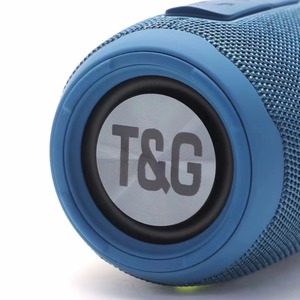 Portable <b>Speaker</b> Wireless Stereo Mini <b>Speaker</b> <b>with</b> RGB <b>Light</b> Fabric Mesh Body Carry Handle for Outdoor Use - Product Image 2