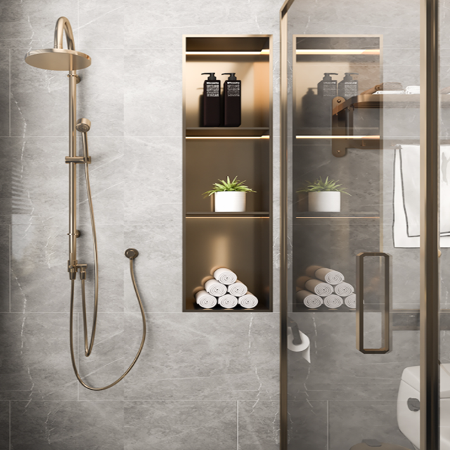 ENKI Nicchia Doccia In Acciaio Inox 304, 30x30 Cm, Da Incasso, Colore Spazzolato, SN01 - 3