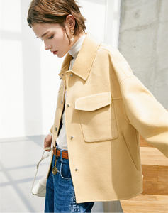 새로운 트렌드 가을과 겨울 여성 샘플 옷깃 두꺼운 단색 겨울 외투 재킷 - Product Image 3