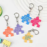 Porte-clés puzzle coréen créatif et mignon, tendance Instagram, pour sacs à dos, pendentifs pour couples et meilleurs amis, en stock