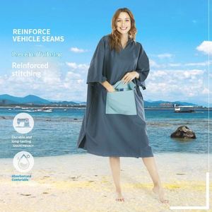 Serviette poncho de plage légère en microfibre pour adulte avec poche avant, séchage rapide, idéale pour la plongée, la natation et le change de tenue - Product Image 4