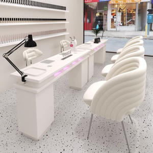 Moderno salón de belleza económico simple Individual Doble triple uñas Mesa manicura mesa y silla conjunto - Product Image 5