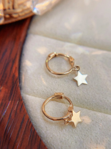 Xinfly Ready to Ship Low MOQ 1 Pair <b>Solid</b> 18K Gold AU750 <b>Earrings</b> Fashion Jewelry for Women - Product Image 2