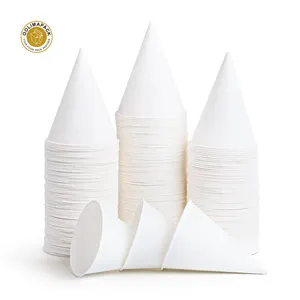 Cone Cups 4oz Disposable Biodegradable White Paper Cones Rim Cups Water  Cones