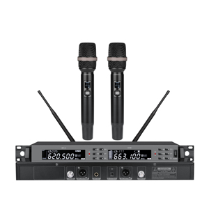 Microphone sans fil double canal OEM EIF HD-1100, léger, avec micro-cravate et micro-casque XLR, idéal pour les performances scéniques - Meilleur prix - Product Image 1