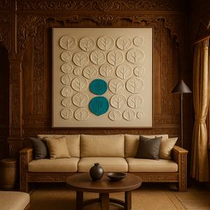 Nature morte abstraite Wabi Sabi, art mural pour hôtel, 100% fait main, toile acrylique originale, texture 3D, minimalisme, salons, chambres à coucher - Product Image 4