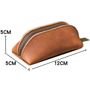 High Quality Full Grain Cowhide Genuine Leather Coin Purse Waterproof Multifunctional Clutch Storage Cover Key <b>Pouch</b> - Product Image 3