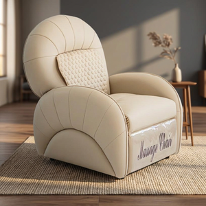 Sillón Reclinable de Cuero Moderno con Función de Masaje Eléctrico, Mueble de Salón con Diseño Contemporáneo, Silla de Descanso Giratoria - Product Image 4
