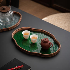 Modern Minimalist Bamboo Wood Rectangular Snack Tray for Living Room <b>Coffee</b> <b>Table</b> Use - Product Image 2