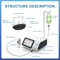 Motor Implan Gigi dengan LED 20:1 Contra Angle Handpiece Layar Sentuh Profesional Mesin Unit Bor Bedah Tanpa Sikat